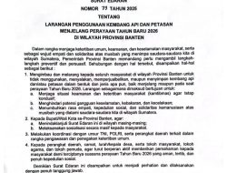Pemprov Banten Larang Kembang Api dan Petasan Jelang Tahun Baru 2026